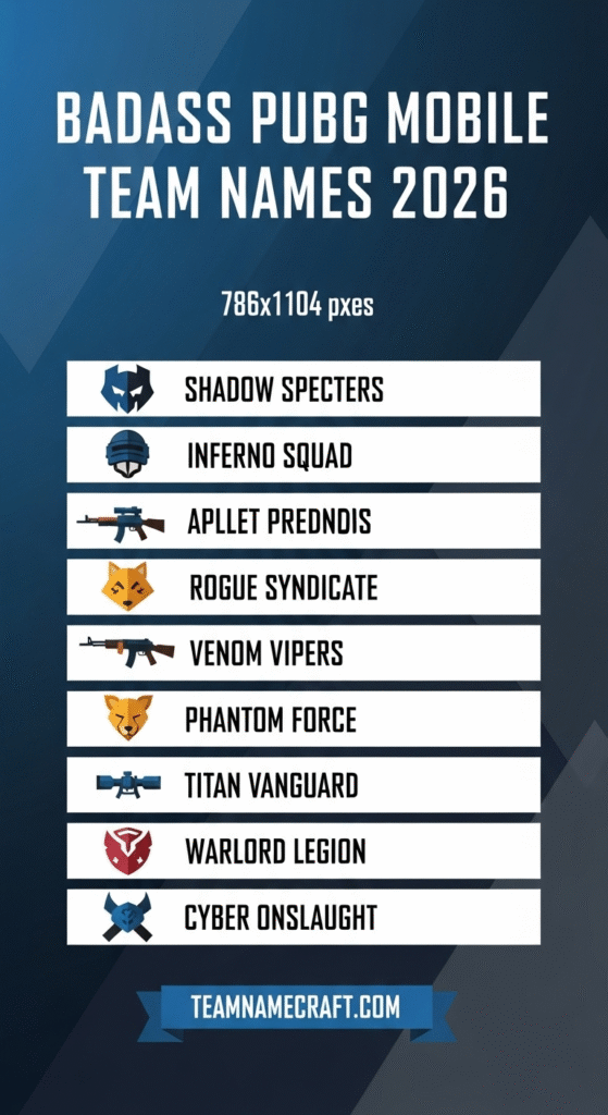 Badass Pubg Mobile Team Names