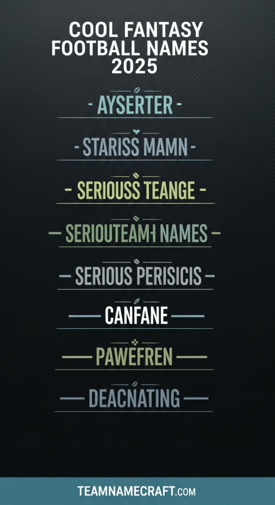 Cool Fantasy Football Names