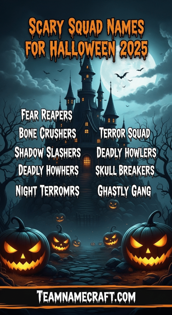 Scary Squad Names for Halloween