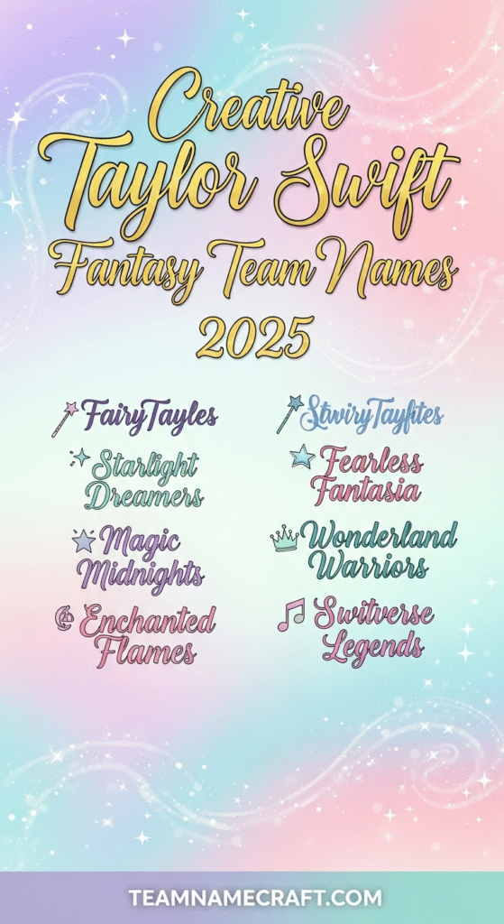 Creative Taylor Swift Fantasy Team Names