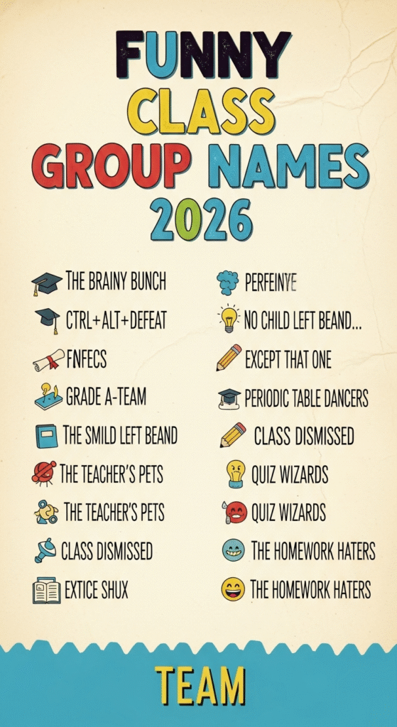 Funny Class Group Names 2026