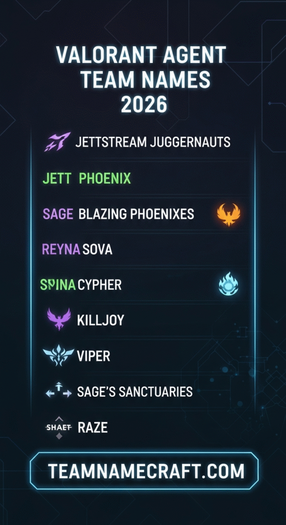 Valorant Agent Themed Team Names