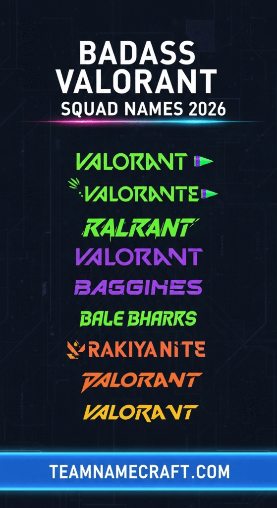 Badass Valorant Squad Names