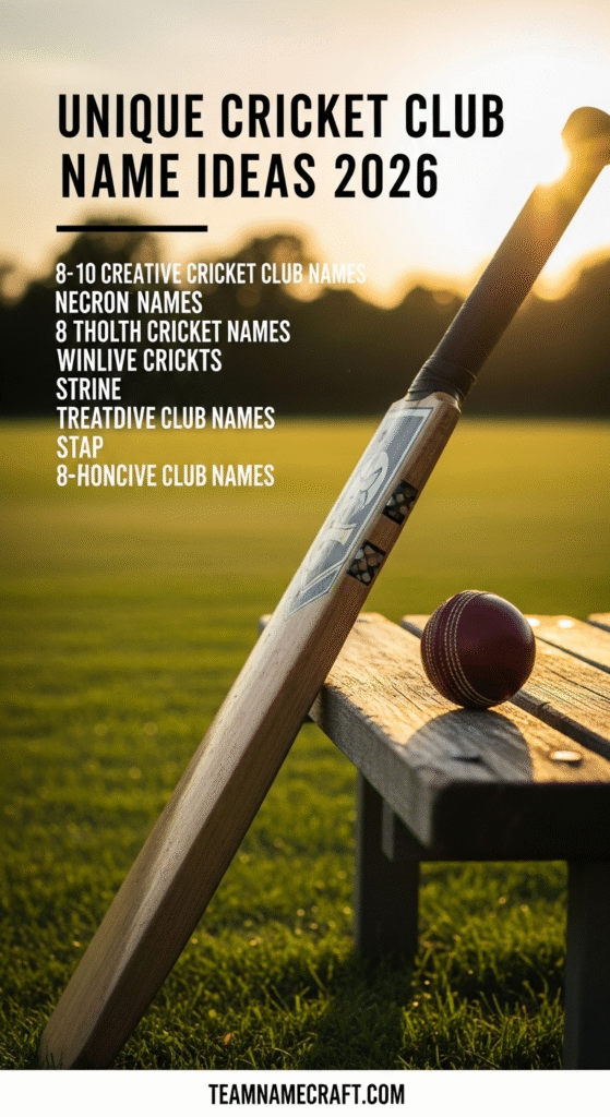 Unique Cricket Club Name Ideas