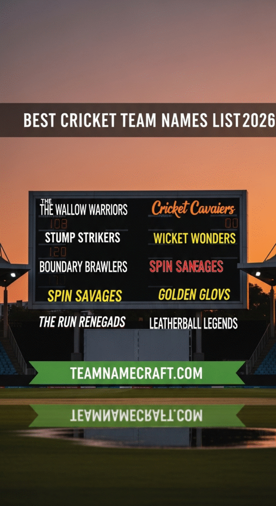 Best Cricket Team Names List