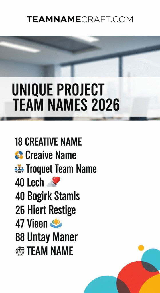 Unique Project Team Names 2026