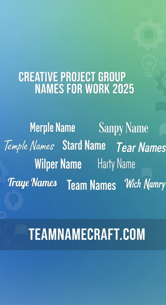 Creative Project Group Names For Work
