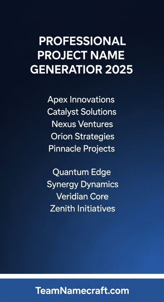 Professional Project Name Generator
