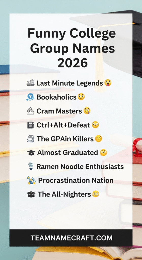 Funny College Group Names 2026