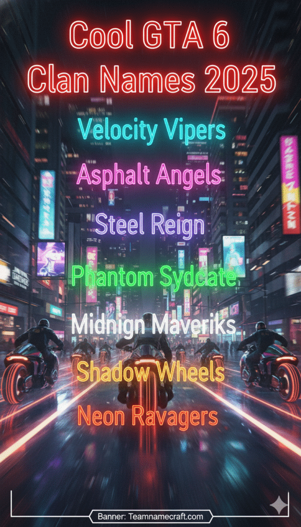 Cool GTA 6 Clan Names
