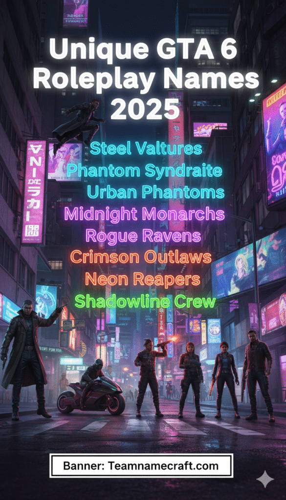 Unique GTA 6 Roleplay Names