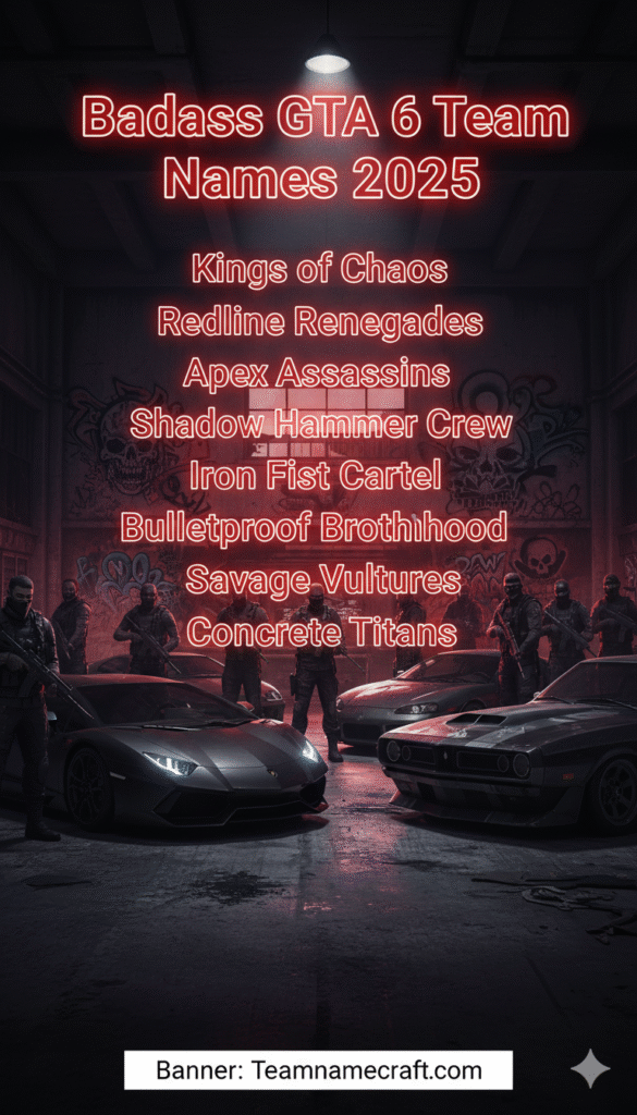 Badass GTA 6 Team Names