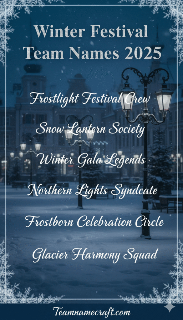 Winter Festival Team Names 2025