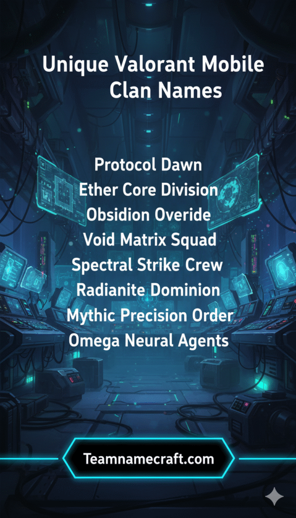 Unique Valorant Mobile Clan Names