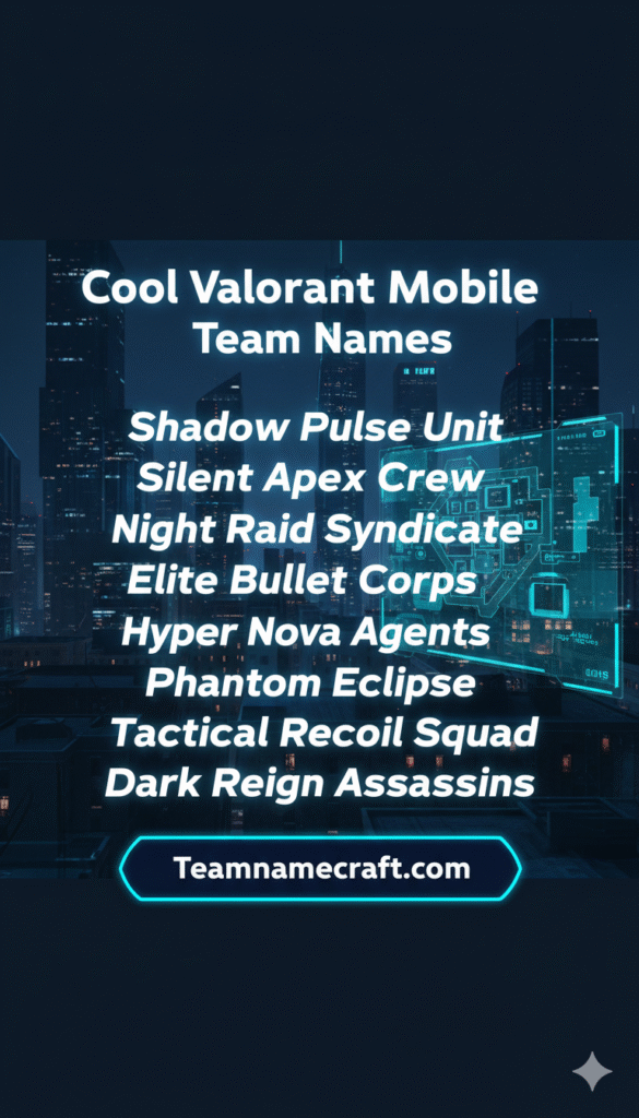 Cool Valorant Mobile Team Names