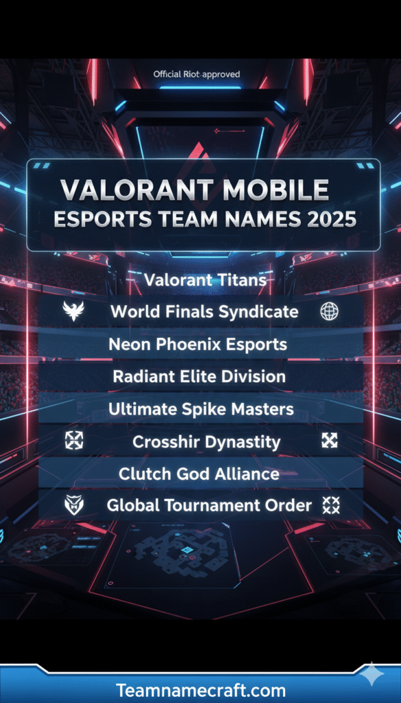 Valorant Mobile Esports Team Names