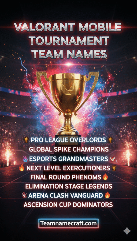 Valorant Mobile Tournament Team Names