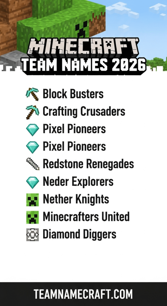 Minecraft Team Names