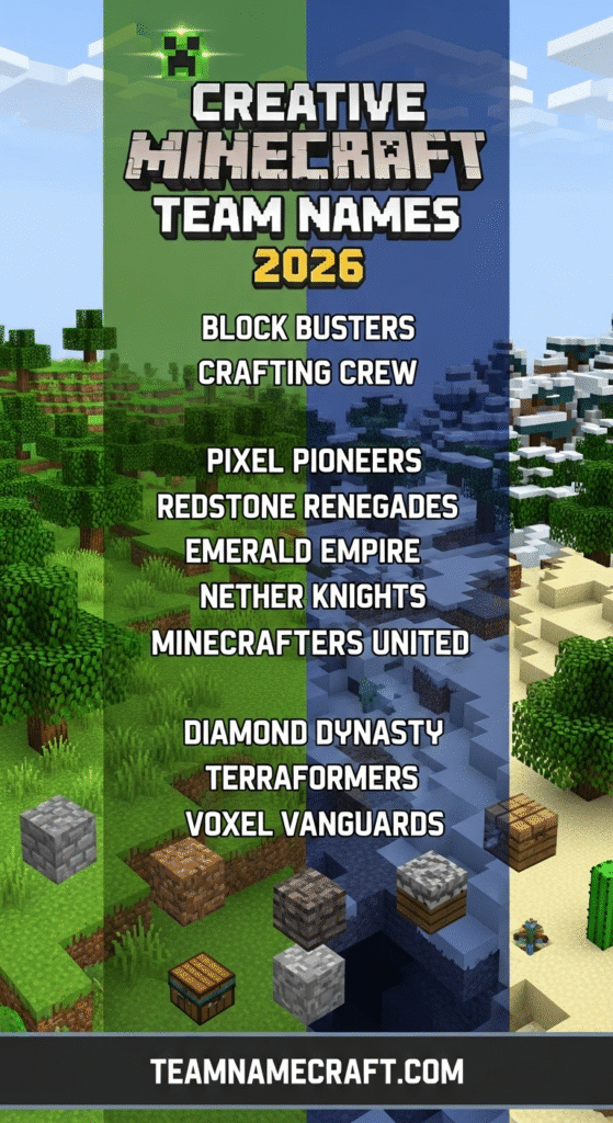 Creative Minecraft Team Names 2026