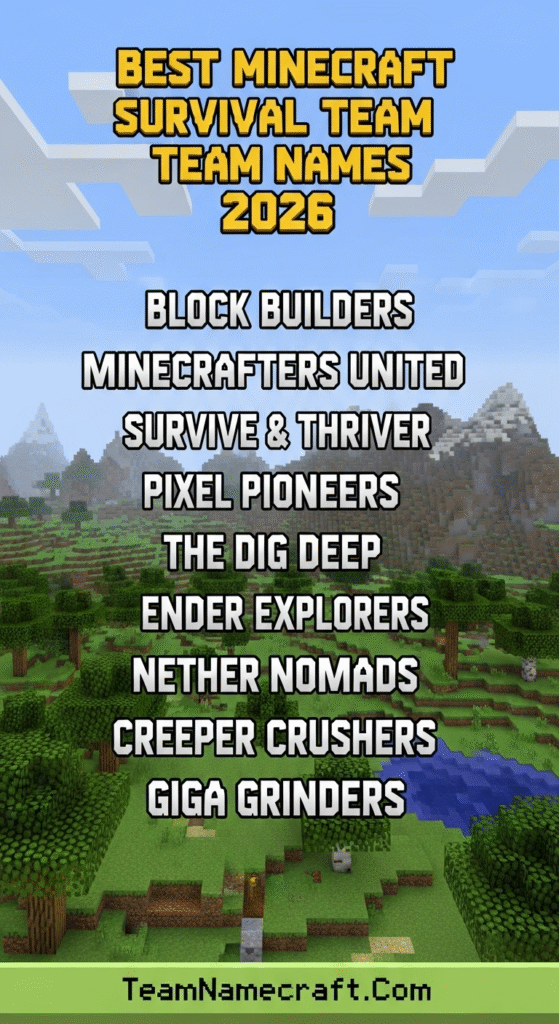 Best Minecraft Survival Team Names