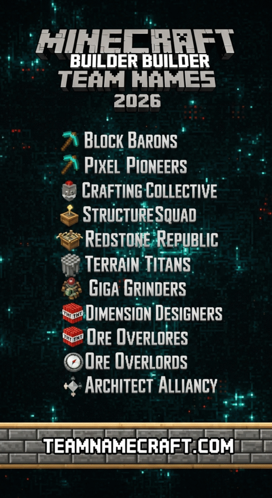 Minecraft Builder Team Names