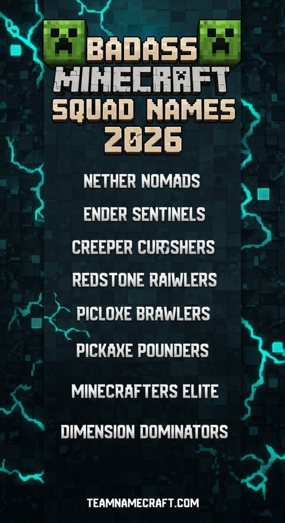 Badass Minecraft Squad Names