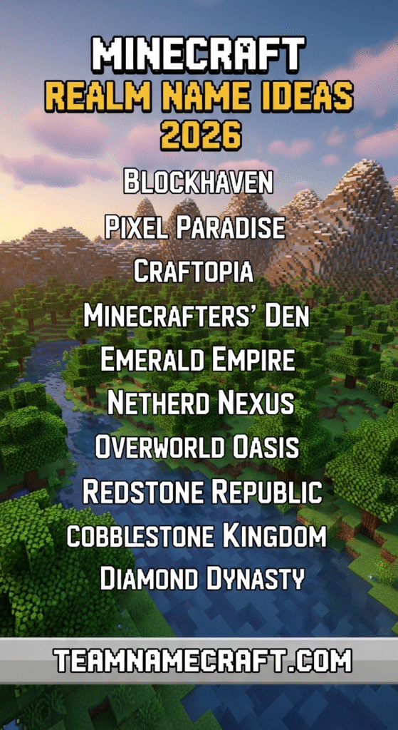 Minecraft Realm Name Ideas