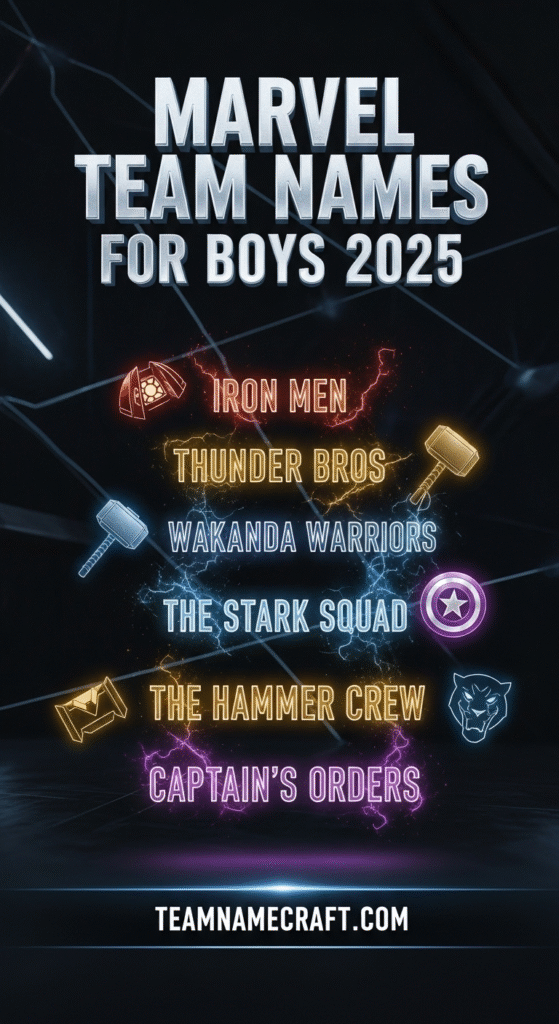 Marvel Team Names for Boys