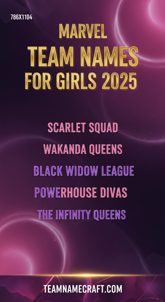 Marvel Team Names for Girls