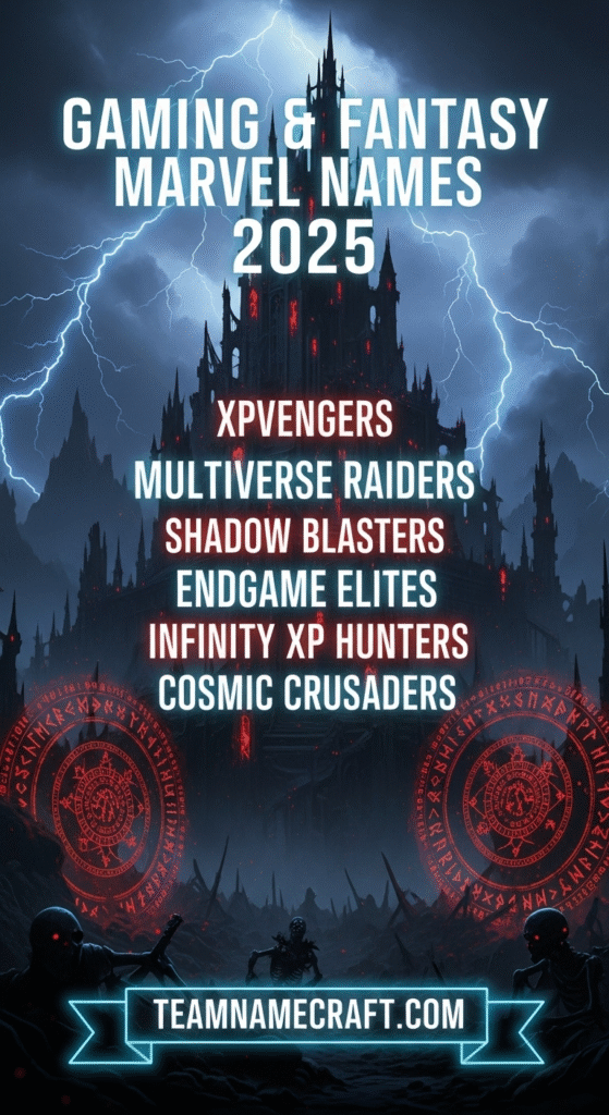 Marvel Team Names for Gamers