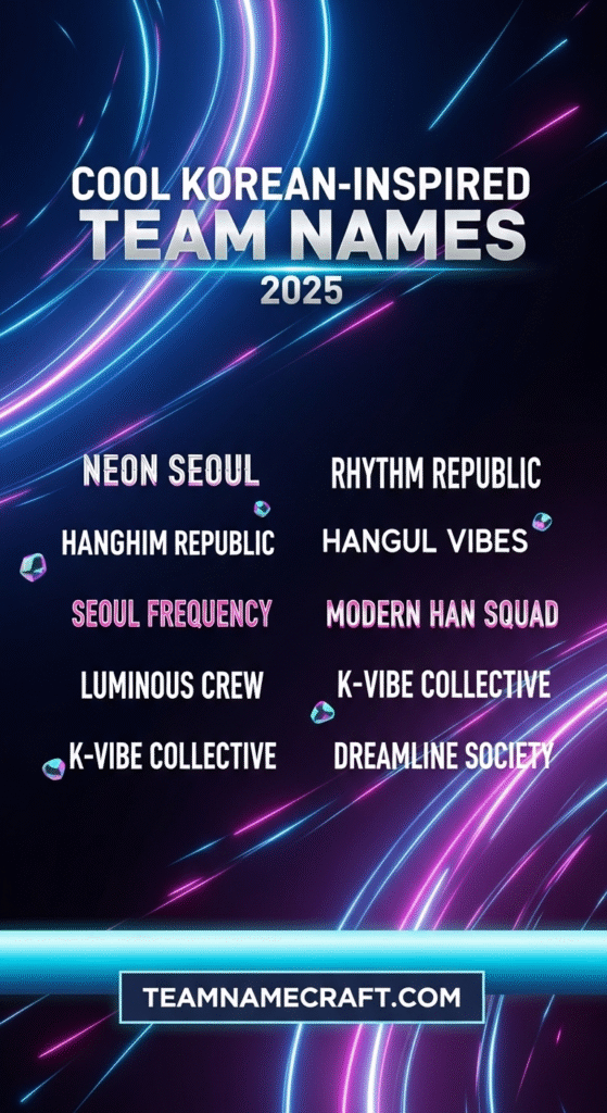 Cool Korean Inspired Team Names 2025