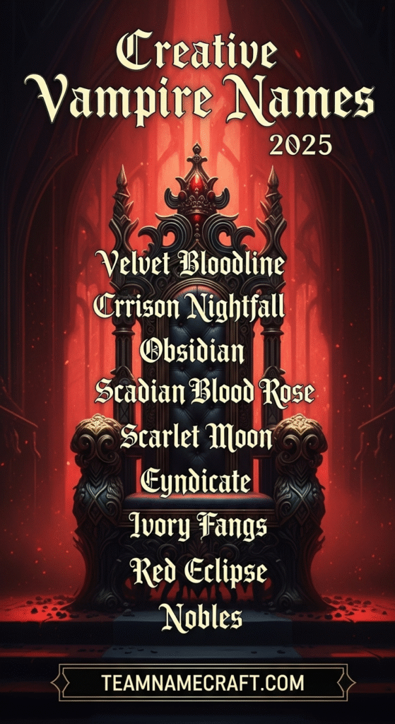 Creative Vampire Names for Groups 2025