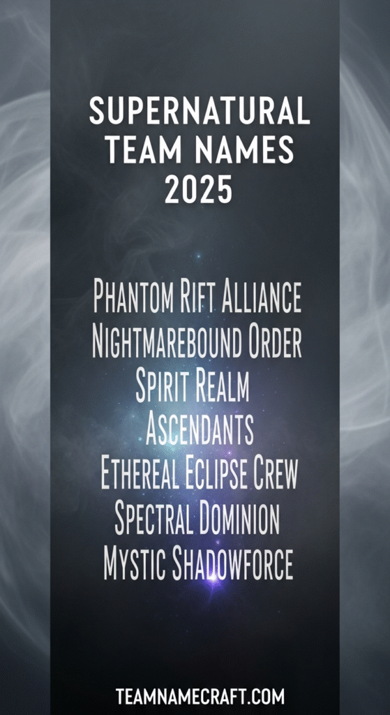 Supernatural Team Names