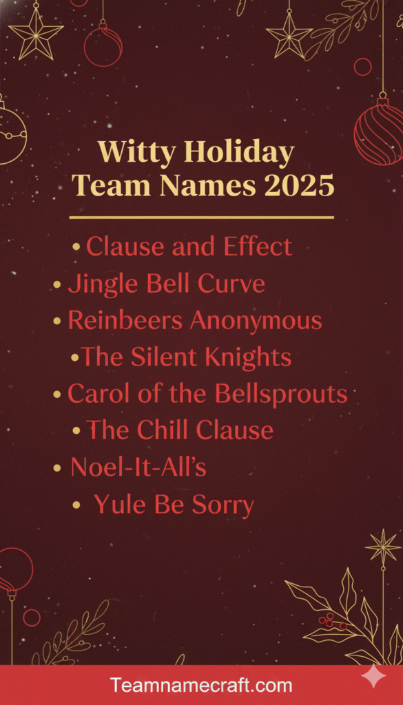 Witty Holiday Team Names