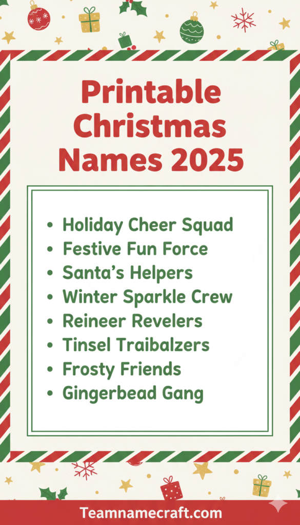 Printable Christmas Names