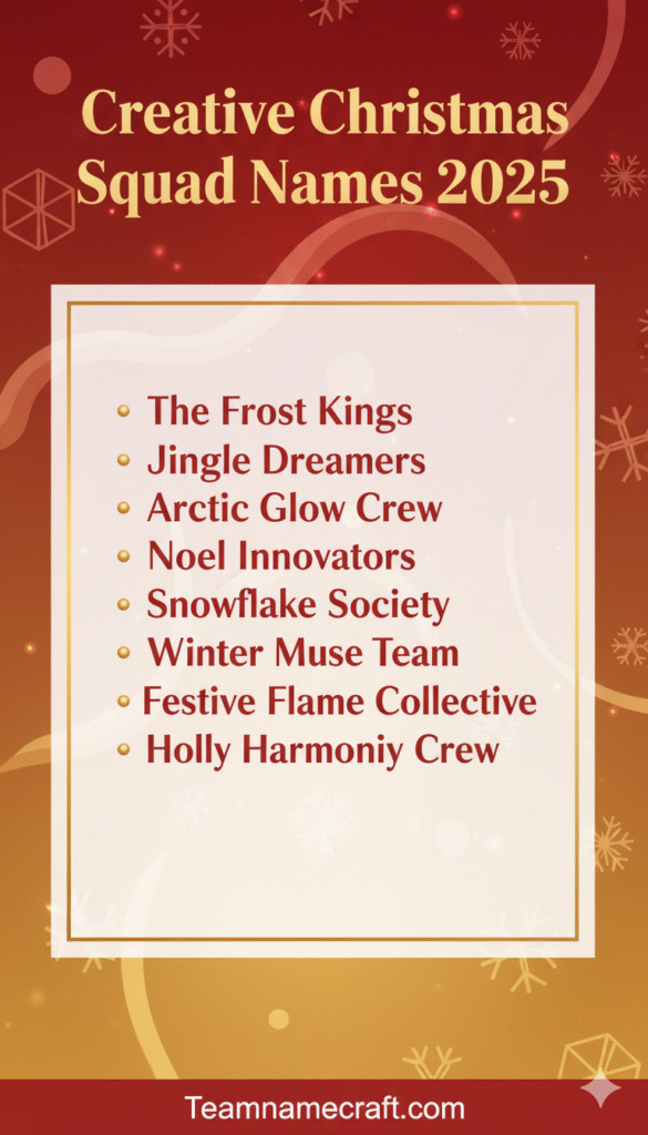 Creative Christmas Squad Names