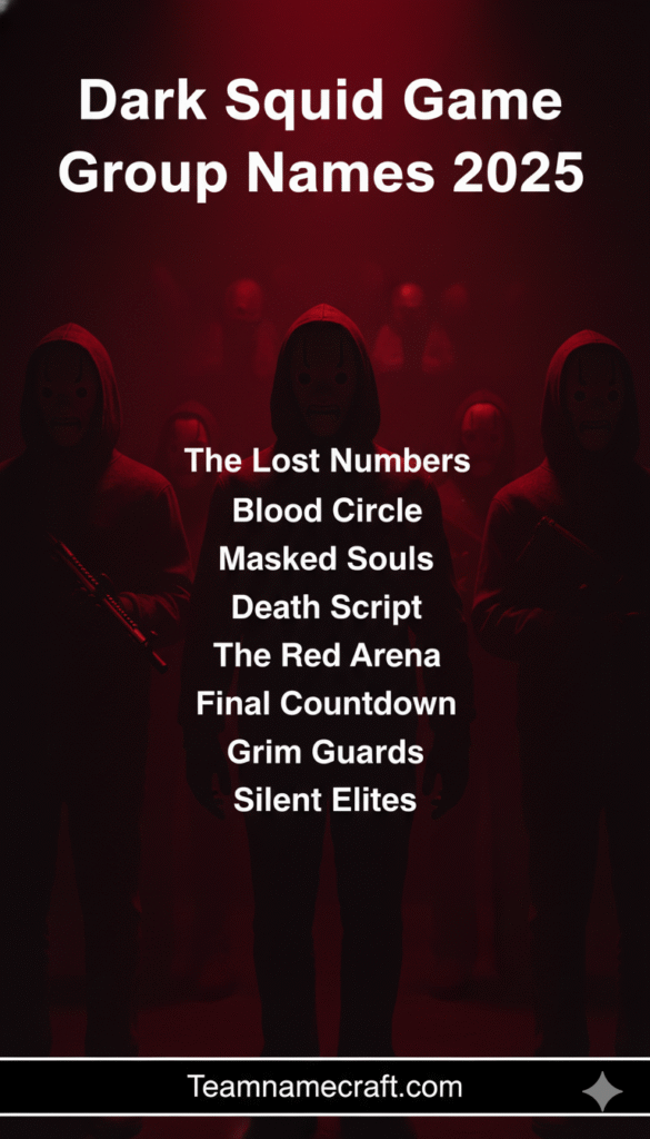 Dark Squid Game Group Names