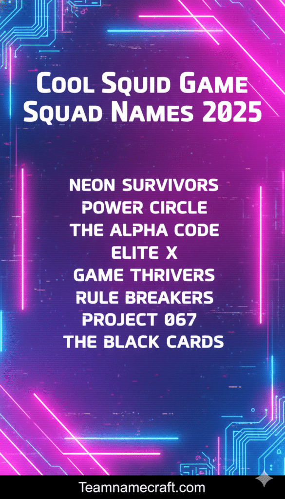 Cool Squid Game Squad Names