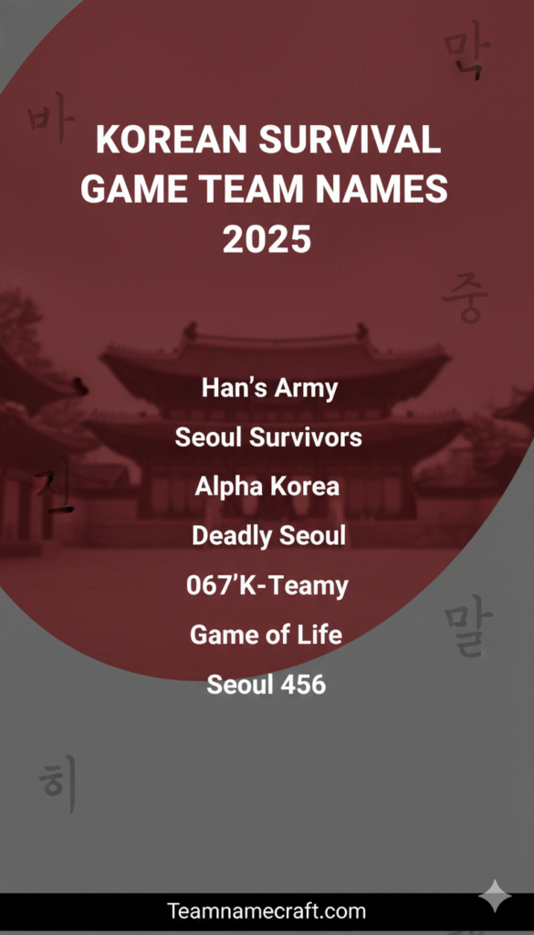 Korean Survival Game Team Names