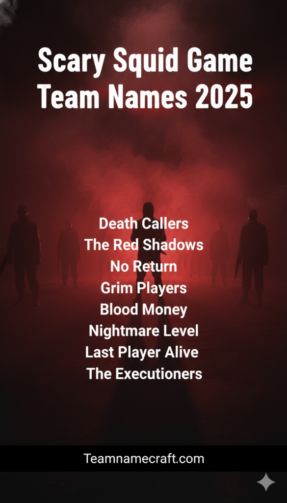 Scary Squid Game Team Names
