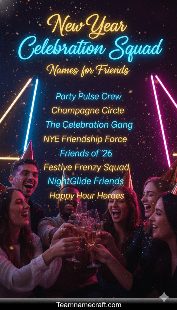 New Year Celebration Squad Names for Friends