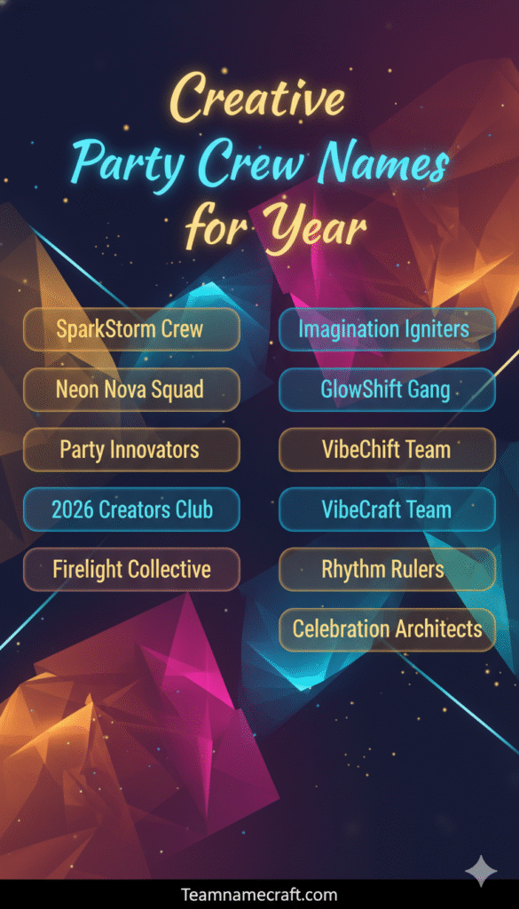 Creative Party Crew Names for New Year