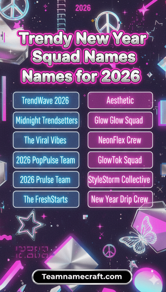 Trendy New Year Squad Names for 2026