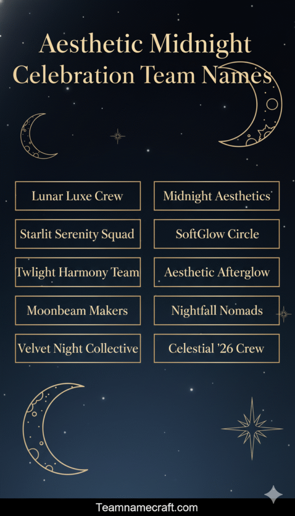 Aesthetic Midnight Celebration Team Names