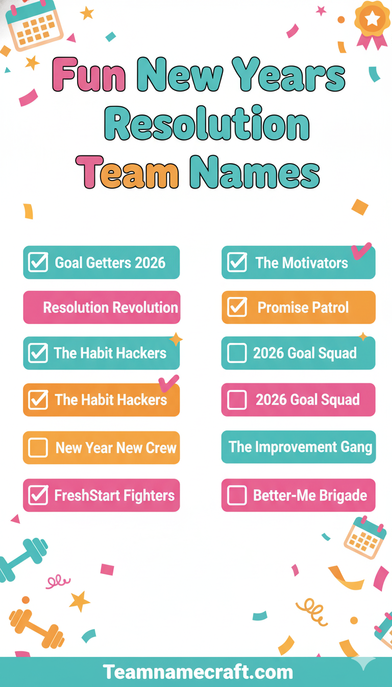 Fun New Years Resolution Team Names