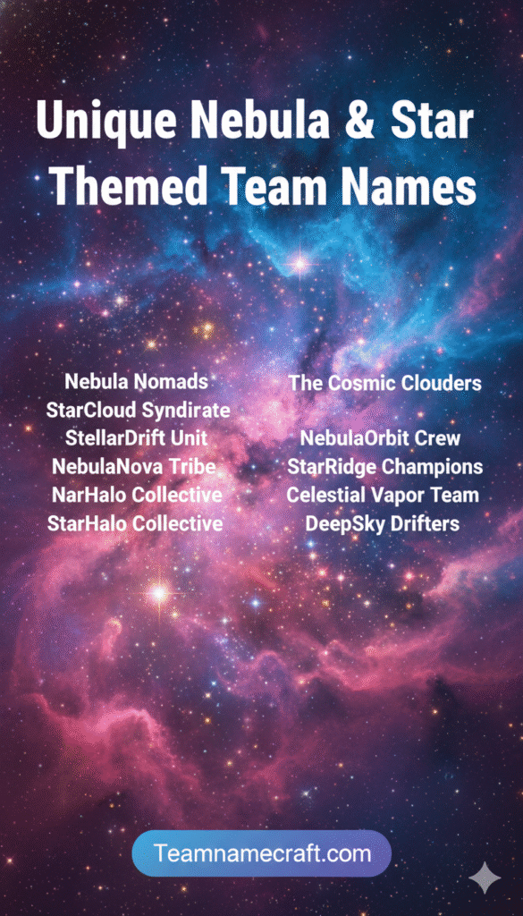 Unique Nebula & Star Themed Team Names