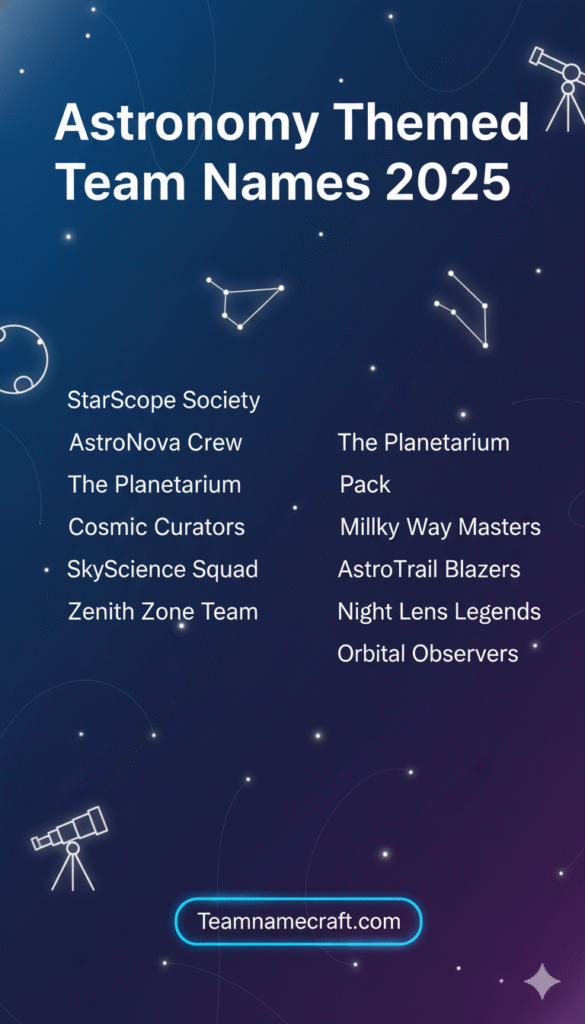 Astronomy Themed Team Names 2025