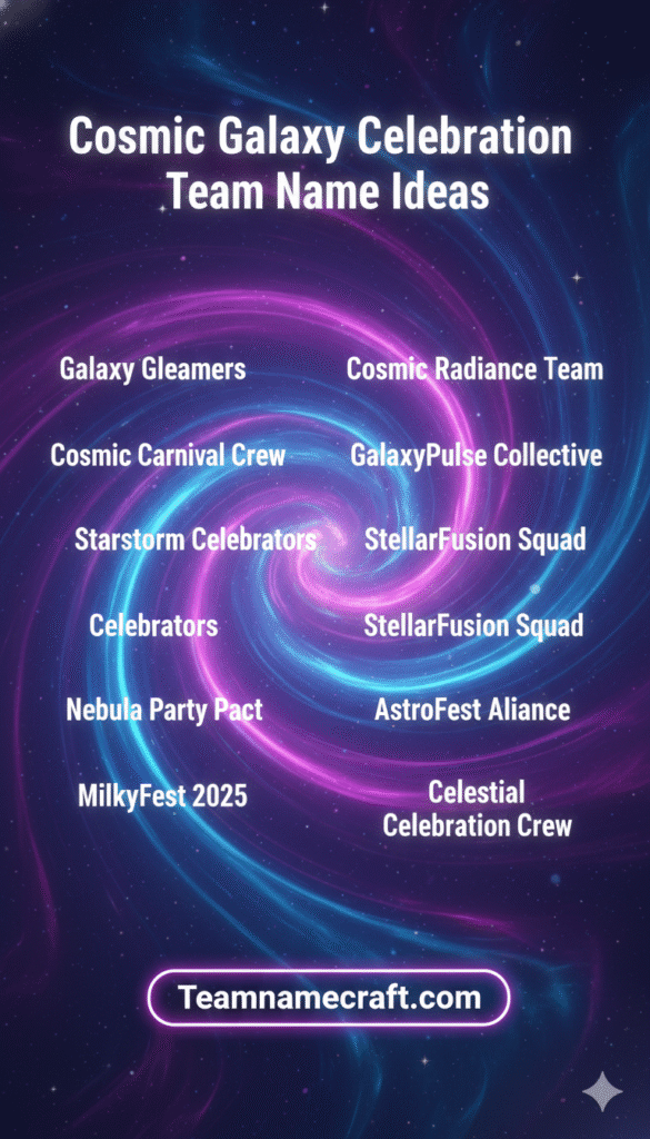 Cosmic Galaxy Celebration Team Name Ideas