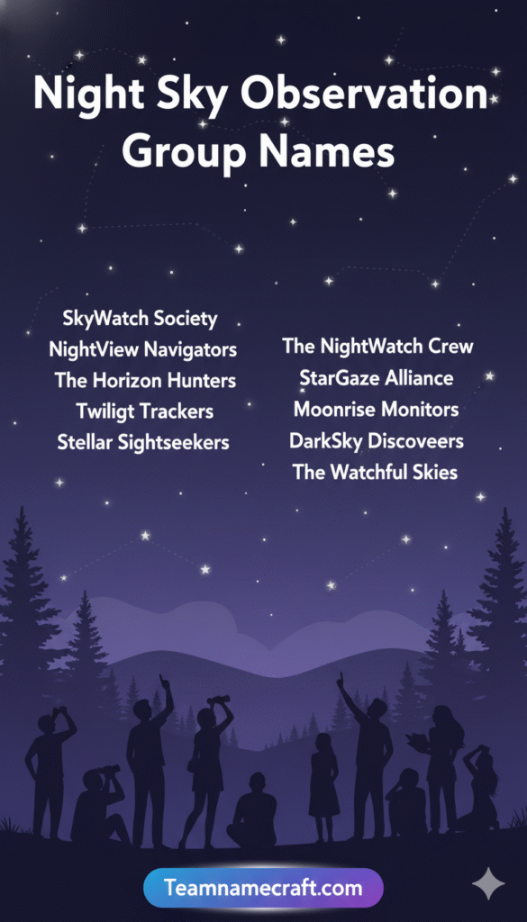 Night Sky Observation Group Names