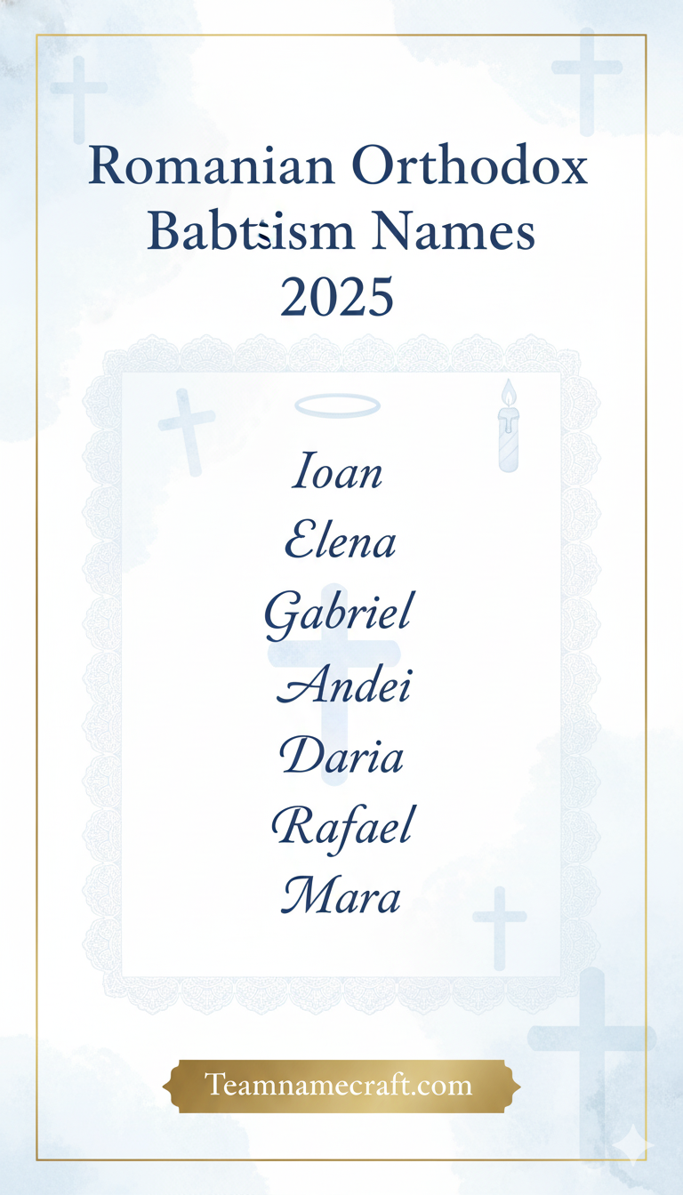 Romanian Orthodox Baptism Names